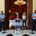 Imagen del 16 de junio de la junta de seguridad en el Ayuntamiento, con Guardia Urbana y Mossos.