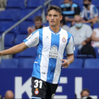 Lluís Recasens, durante el partido contra los colchoneros.