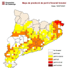 Mapa de predicción de peligro de incendio forestal