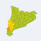 Mapa de las comarcas en alerta.