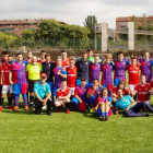 Los jugadores del Fundació Barça Genuine y el Nàstic Genuine.