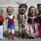 Los cabezudos de la Festa Mayor de l'Arboç.