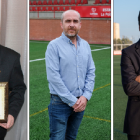 Los últimos tres presidentes del CF Pobla de Mafumet, Josep Mir, Iván Carrasco i Alejo de Alfonso.