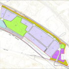 Plànol de la zona del 'Logis Montblanc' amb les dues parcel·les que s'an posat a la venda.