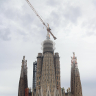 Imatge de l'estat de les obres de la Sagrada Família.