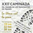 La caminada pel Massís de les Muntanyes de Prades arriba a la XXII edició