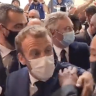 Macron, durante el incidente.