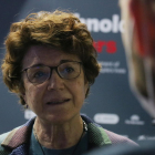 La presidenta de la Taula d'Entitats del Tercer Sector, Francina Alsina, durant una entrevista amb l'ACN al Mobile World Congress.