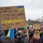 Cartell a la protesta contra la guerra a Ucraïna.