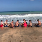 Imatge del grup a la platja de Peñiscola.