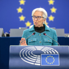 La presidenta del BCE, Christine Lagarde, durant una intervenció al ple del Parlament Europeu a Estrasburg.