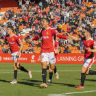 Pablo Fernández, l'únic davanter que es manté a la plantilla, en el gol que va marcar al Vila-real B.