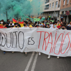 Una pancarta amb el lema 'Indult és traïció'.