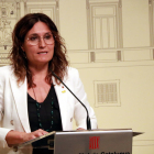 La consejera de la Presidencia, Laura Vilagrà, durante una rueda de prensa en el Palau de la Generalitat