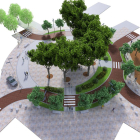 Recreació virtual en 3D del projecte de la remodelació de la Plaça Catalunya de Torredembarra.