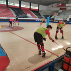 Los jugadores del Reus en el primer entrenamiento, este martes.