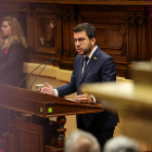 El presidente de la Generalitat, Pere Aragonès, interviene en el debate de política general en el Parlament.