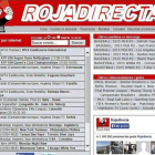 Captura de pantalla de la pàgina web il·legal Rojadirecta.