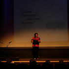 Morena Herrera durant una xerrada.