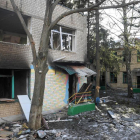 Un bloque residencial destruido en Kharkiv.