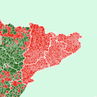 Imatge del mapa de Electomania que demostra el NO de Tarragona a defensar Espanya.
