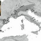 Ubicación de varios yacimientos con secuencia de fumier a lo largo de la cuenca mediterránea (modificado de Angelucci, et al. 2009).