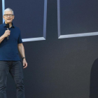 El CEO de Apple, Tim Cook durante la conferencia de desarrolladores.