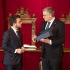 L'alcalde de Tarragona, Pau Ricomà, amb el president de la Generalitat, Pere Aragonés.