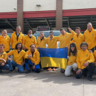 Imagen de grupo de la segunda expedición de Bombers per Ucraïna.