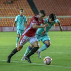 Pol Prats durante un partido con la camiseta del Nàstic.