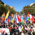 Movilización en Barcelona con motivo del Día de la Hispanidad.