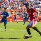 El davanter Pablo Fernández va marcar un dels gols del Nàstic en un partit de la primera volta.