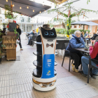 En Michi és el robot que ajuda la plantilla de The Cube Day, al carrer dels Castellers de Tarragona.