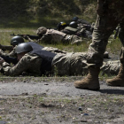 Voluntarios del Batallón Revancha entrenan el 18 de junio en las afueras de Kiev.