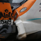 Imatge de l'encalç de dos trens a Montcada i Reixac.