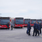 Imatge de les cotxeres d'autobusos de l'EMT durant la vaga del dia d'ahir.