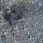 Imatge de satèl·lit de Mariúpol on es calcula que s'ha destruït un 80% dels habitatges.