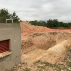 Zona de las obras para conectar una variante a la cañería principal del minitrasvase del CAT en la Ametlla de Mar.