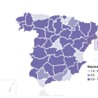 Imatge del creixement de l'IPC al territori espanyol i a Tarragona.