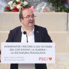 El ministre de Cultura i Esports, Miquel Iceta, en un acte de conmemoraciò del Dia de record i homenatge a les víctimes del cop militar.