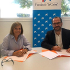Joaquim Macià, Director de Instituciones Catalunya Caixabank y Anna M. Solé, presidenta del patronato de la Fundación Tutelar de las Comarcas de Tarragona.
