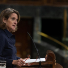 La vicepresidenta del govern espanyol, Teresa Ribera, al ple del Congrés.
