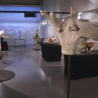 Vista general de la exposición 'Troncs de mar' en el museo del Ebro de Tortosa, con la pieza 'Aire' en primer plano.