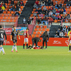 En el partido contra el Málaga, los jugadores grana llegaron al límite por la exigencia del duelo.