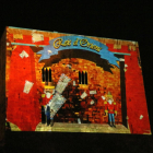 Una de les imatges projectades durant el mapping nadalenc que s'ha visionat a la torre del Pretori de Tarragona.