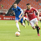 Con el gol contra el San Fernando, Dani Romera se convierte en el delantero más efectivo del Nàstic.