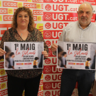 La secretària general de CCOO Tarragona, Mercè Puig, i el secretari general d'UGT Tarragona, Joan Llort.