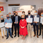 Imagen con los galardonados con el Premio Pyme del Año de Tarragona en la edición del 2021.