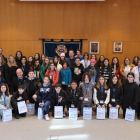 Recepción de los alumnos del Agrupamento de Escuelas de Oliveira do Bairro en el Ayuntamiento.