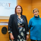 Victoria Ortega i Estela Martín en la seu de l'Il·lustre Col·legi de l'Advocacia de Tarragona.